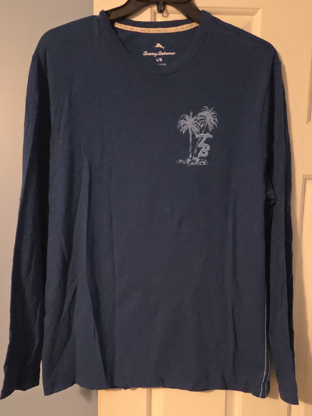 Tommy Bahama Long-Sleeve Navy Palm Tee